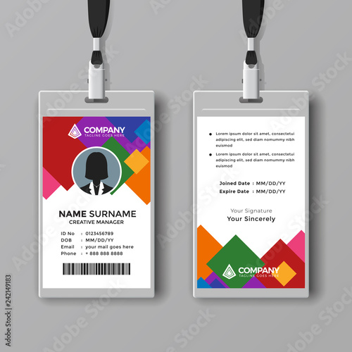 Creative abstract ID card design template