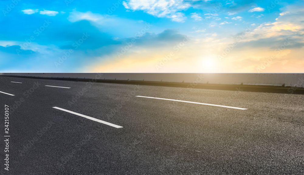 Fototapeta premium Air highway asphalt road and beautiful sky scenery