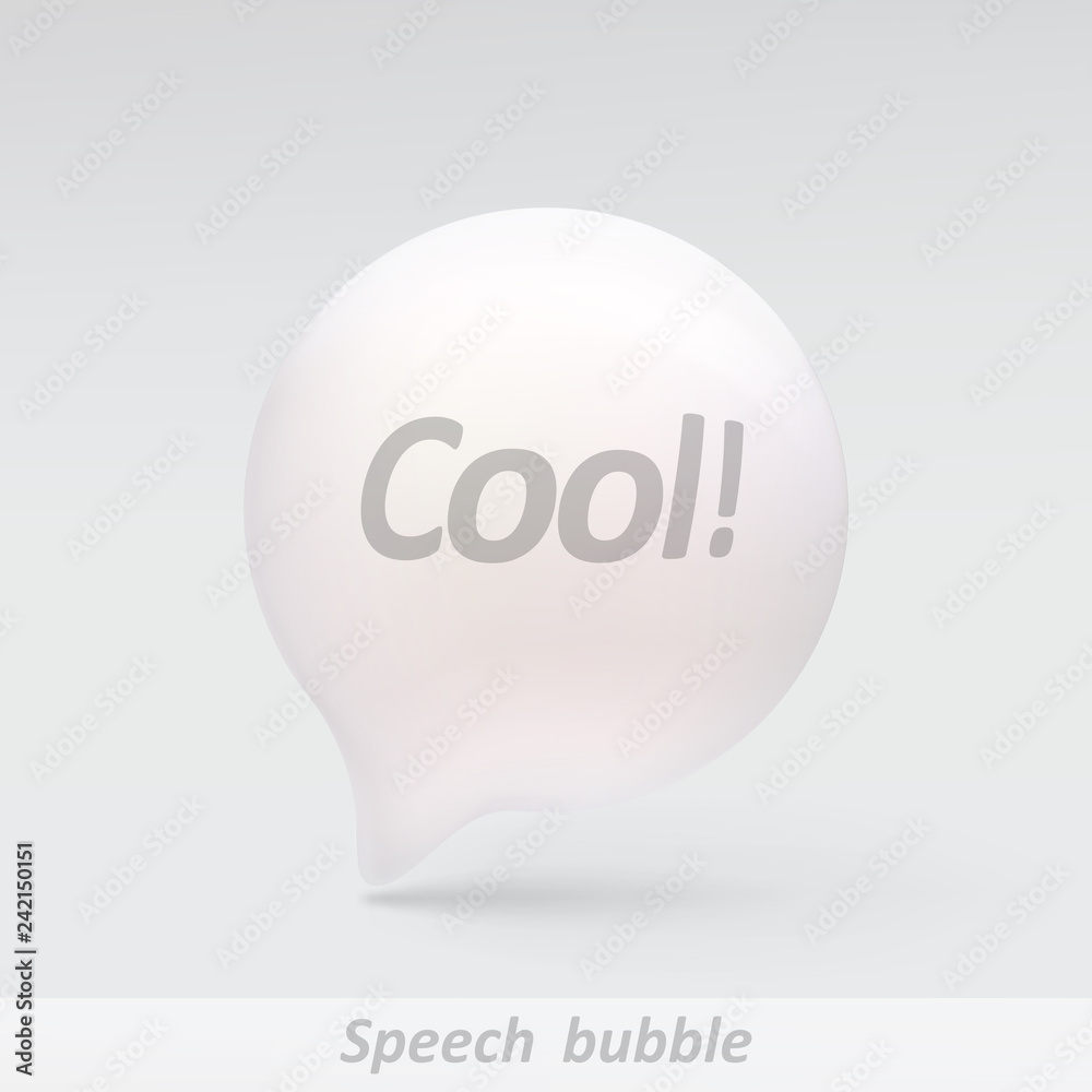 Realistic bubble speech. Illustration isolated on grey background. Graphic concept for your design Realistic bubble speech. Illustration isolated on grey background. Graphic concept for your design