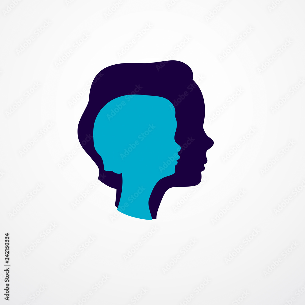 Girl growing to adult age years concept illustration, from child to teen and woman, period and cycle of life, getting old, maturation and aging. Vector simple classic icon or logo design. Girl growing to adult age years concept illustration, from child to teen and woman, period and cycle of life, getting old, maturation and aging. Vector simple classic icon or logo design.
