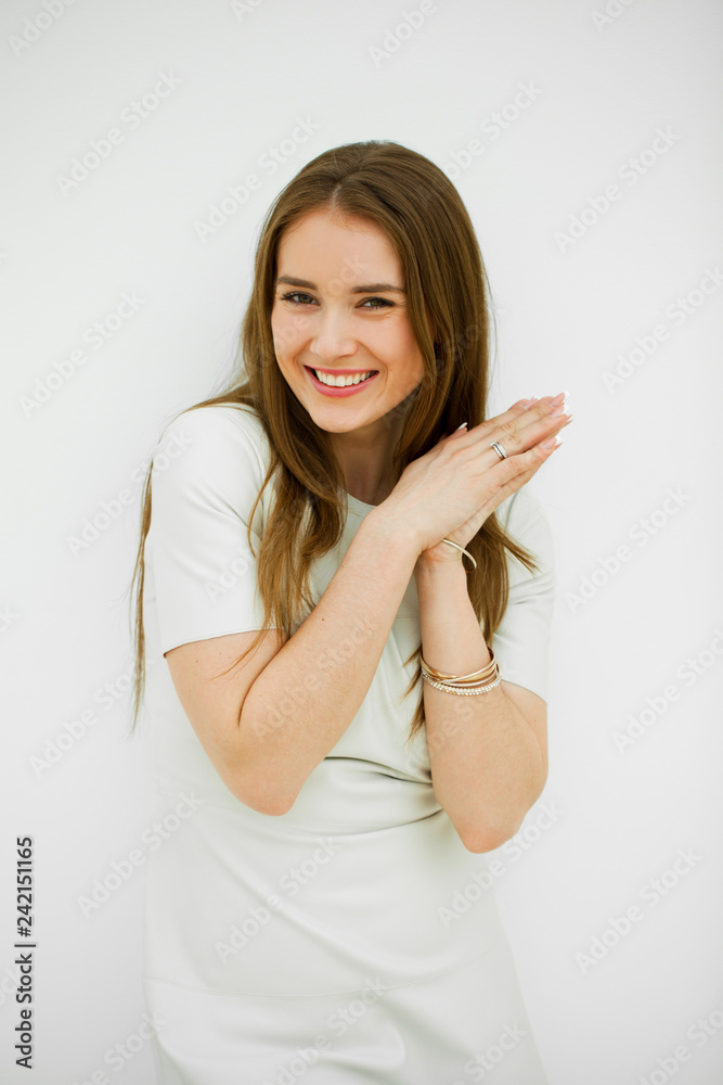 Portrait close up of young beautiful woman