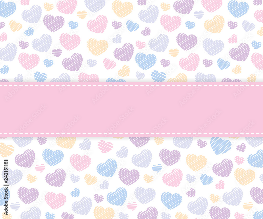 St. Valentine's day background in pastel colors. Vector illustration with hatching hearts. Good for greeting cards, banners, stickers and posters. St. Valentine's day background in pastel colors. Vector illustration with hatching hearts. Good for greeting cards, banners, stickers and posters.