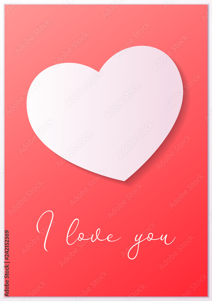 I love you. Valentine's day greeting card design with hearts. Vector illustration. Wallpaper, flyer, invitation, poster, brochure, banner, gift tag.