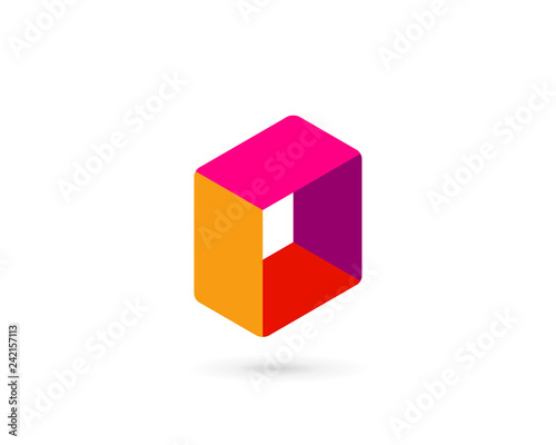 Abstract business logo icon design with cube letter O