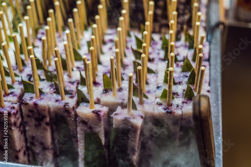 Rice and bean ice cream, street food, night market photo