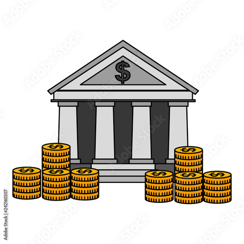 business bank stacked coins money