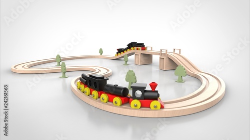 おもちゃのレールと電車 正面 Stock イラスト Adobe Stock