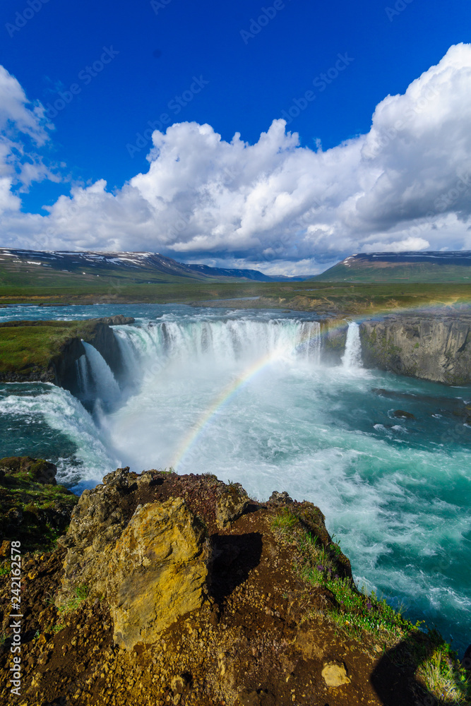 View of the Godafoss waterfall