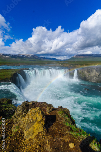 View of the Godafoss waterfall