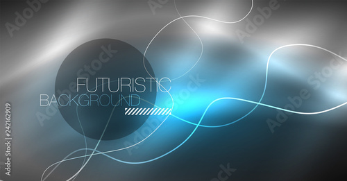 Neon lines wave background. Abstract composition