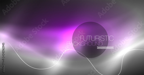 Neon lines wave background. Abstract composition
