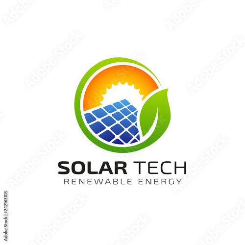 Sun solar energy logo design template. eco energy logo design