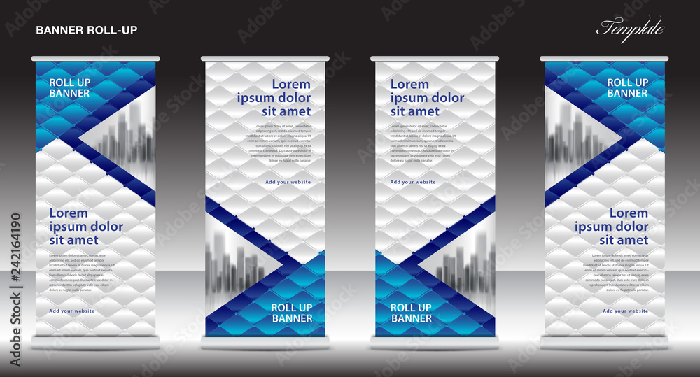 Roll up stand design, Modern Exhibition, Banner template, x-banner, pull up, Advertising Trend, events, display, j-flag, business flyer layout, Creative concept, Stock vector, advertisement, Eps