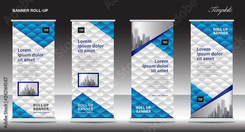 Roll up stand design, Modern Exhibition, Banner template, x-banner, pull up, Advertising Trend, events, display, j-flag, business flyer layout, Creative concept, Stock vector, advertisement, Eps