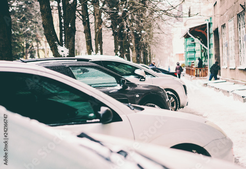 Winter city parking.