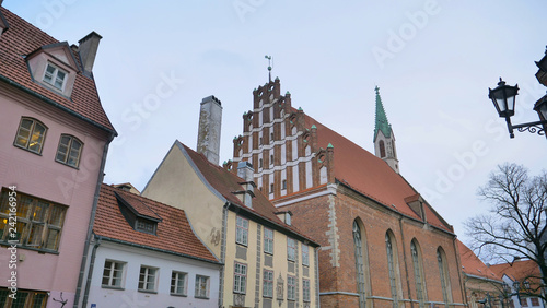 Famous landscape view of architecture in Latvia Riga old town