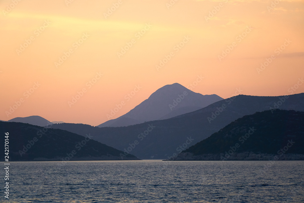 Mountain silhouettes in Croatia