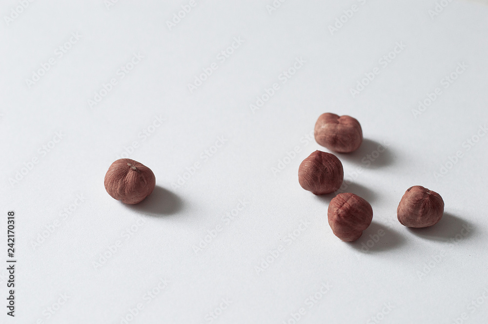 hazelnut nuts on white background hazelnut nuts on white background