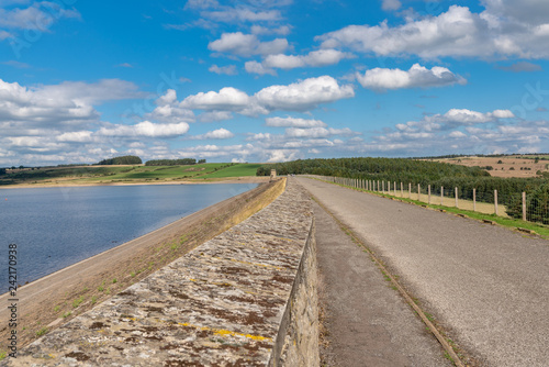 The dam of the Derwent Reservoir  County Durham  England  UK