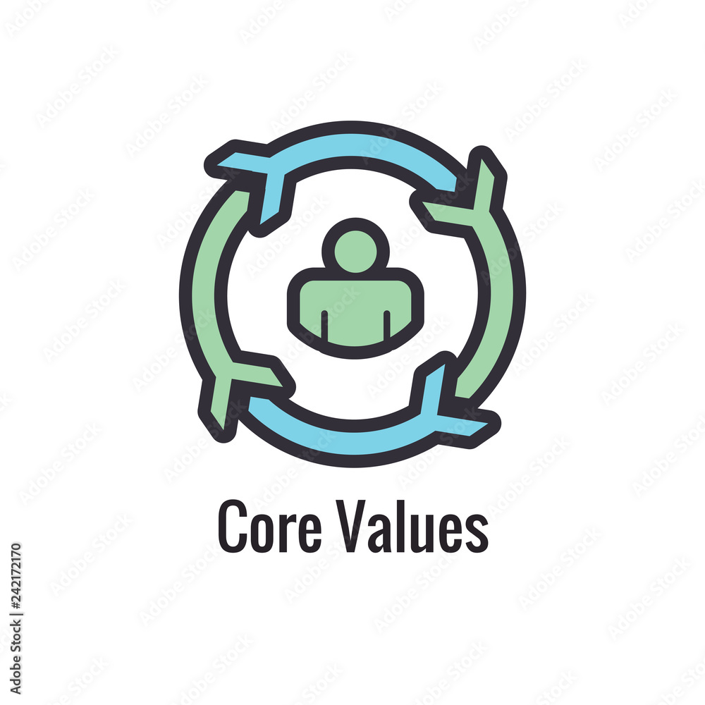 Core Values Outline / Line Icon Conveying Integrity - Purpose