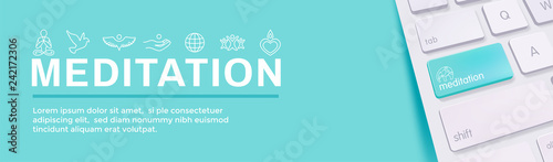 Zen Meditation Mandala Design Symbol Concept with Swirly Yoga Embellishments Web  Header Banner