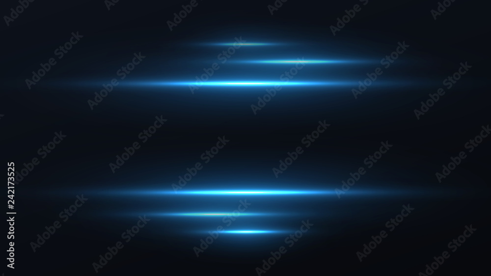 Blue neon linear lights background