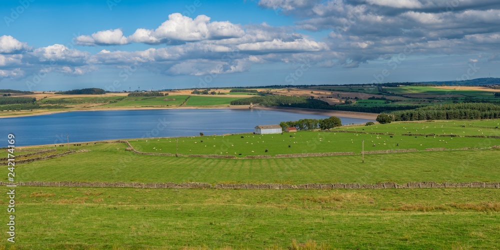 Looking to the east from the west side of the Derwent Reservoir, County Durham, England, UK