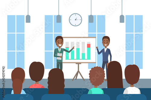 Man making business presentation in front of group