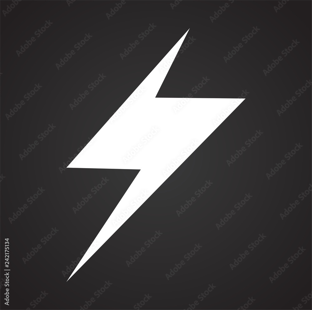 Lightning icon on black background for graphic and web design, Modern simple vector sign. Internet concept. Trendy symbol for website design web button or mobile Lightning icon on black background for graphic and web design, Modern simple vector sign. Internet concept. Trendy symbol for website design web button or mobile