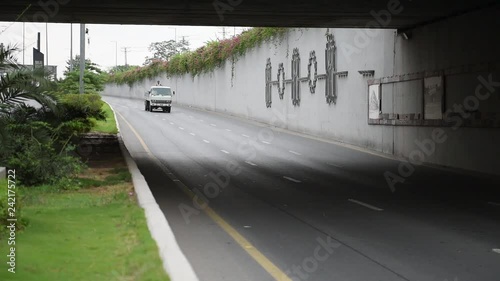 A truck drives through the Kalma Chowk in Lahore, Pakistan photo