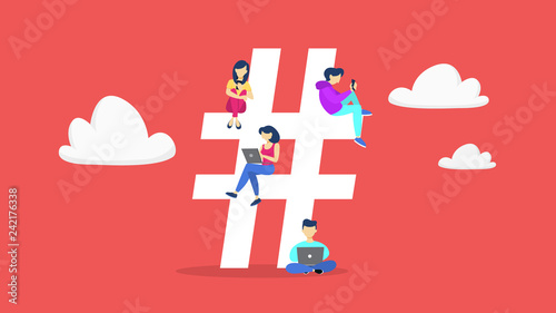 Hashtag concept. Idea of a social media