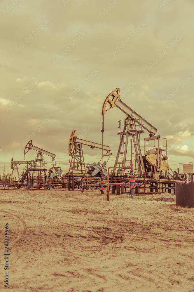 Pump jack. Extraction of oil. Petroleum concept. Pump jack. Extraction of oil. Petroleum concept.