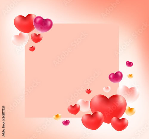 Wallpaper Mural Happy valentine's day word on white heart. Group of heart background. Torontodigital.ca