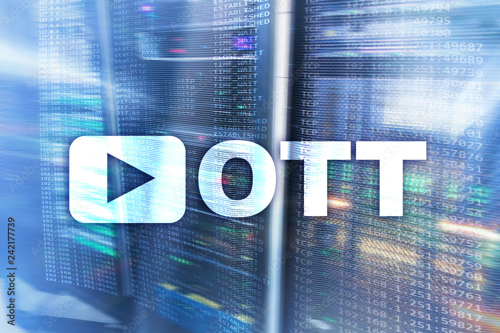 OTT, IPTV, video streaming over the internet. Data center server room foto  de Stock | Adobe Stock