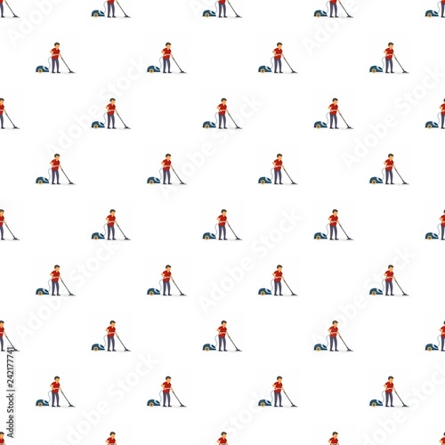 Husband vacuum cleaner concept background. Flat illustration of husband vacuum cleaner vector concept background for web design