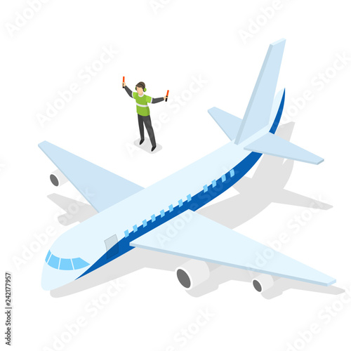 Plane take off from the airport runway