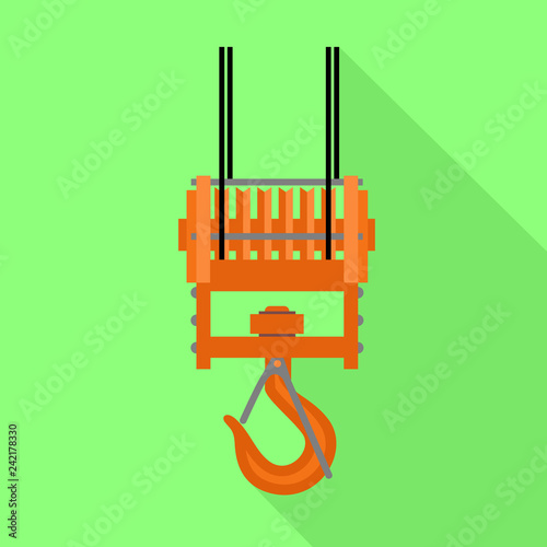 Hook crane icon. Flat illustration of hook crane vector icon for web design