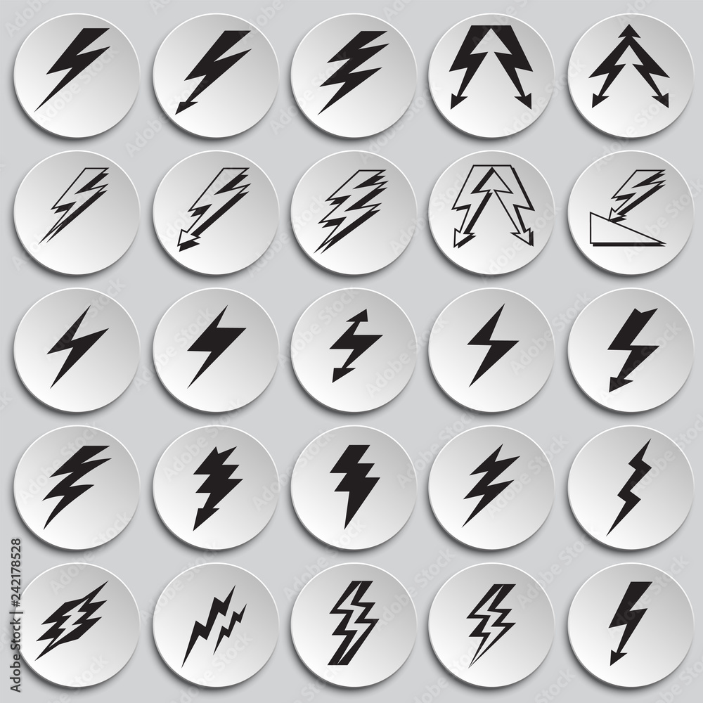 Fototapeta premium Lightning icon set on plates background for graphic and web design, Modern simple vector sign. Internet concept. Trendy symbol for website design web button or mobile