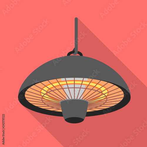 Heater lamp icon. Flat illustration of heater lamp vector icon for web design