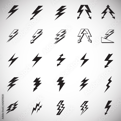 Lightning icon set on white background for graphic and web design  Modern simple vector sign. Internet concept. Trendy symbol for website design web button or mobile