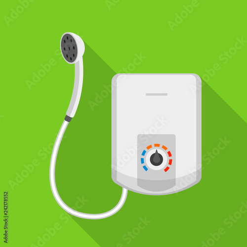 Electric water boiler icon. Flat illustration of electric water boiler vector icon for web design