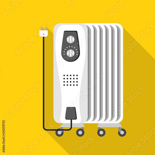 Home heater radiator icon. Flat illustration of home heater radiator vector icon for web design