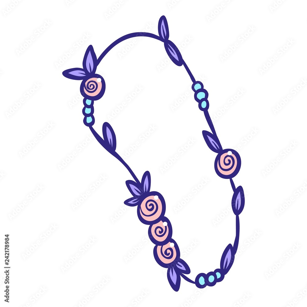 Flower bracelet icon. Hand drawn illustration of flower bracelet vector icon for web design Flower bracelet icon. Hand drawn illustration of flower bracelet vector icon for web design