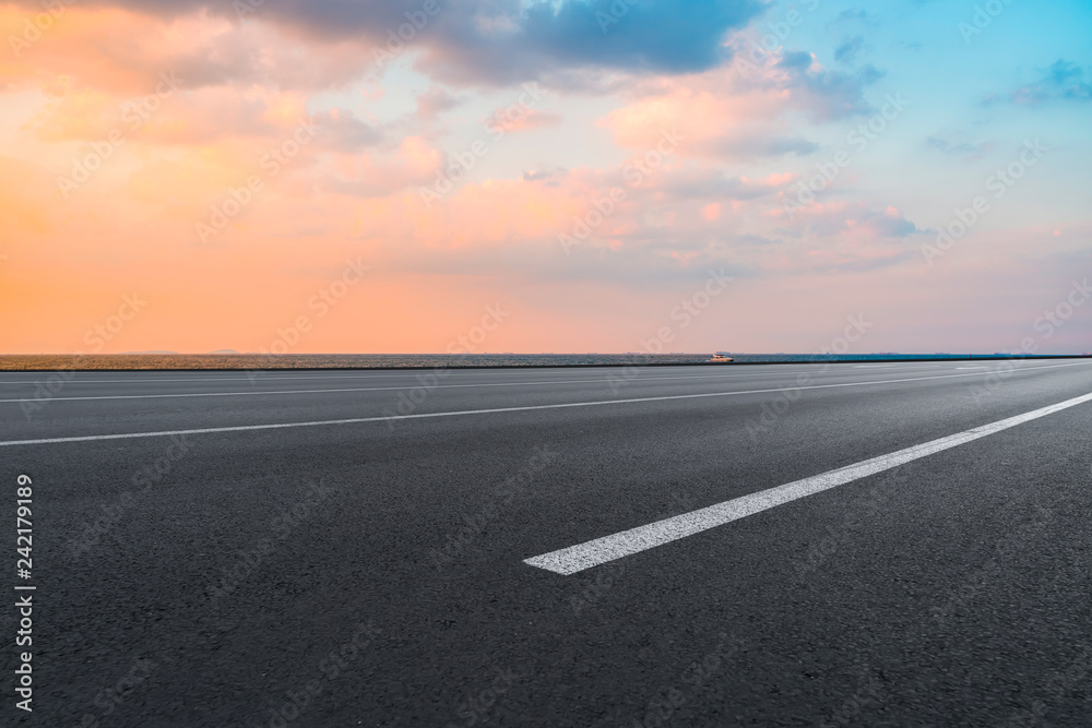 Air highway asphalt road and beautiful sky scenery