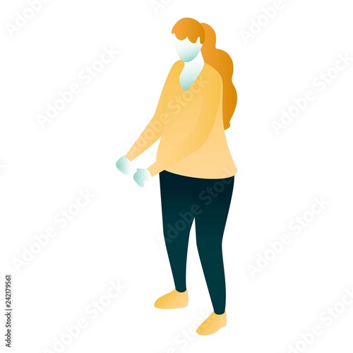 Woman take object icon. Isometric of woman take object vector icon for web design isolated on white background