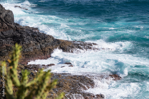 waves hitting coast