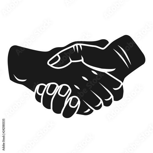 Handshake icon. Simple illustration of handshake vector icon for web design isolated on white background