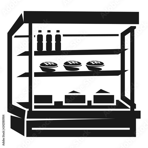 Glass fridge icon. Simple illustration of glass fridge vector icon for web design isolated on white background