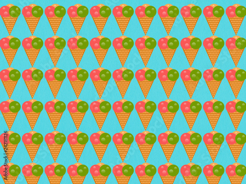 ice cream pattern on blue background