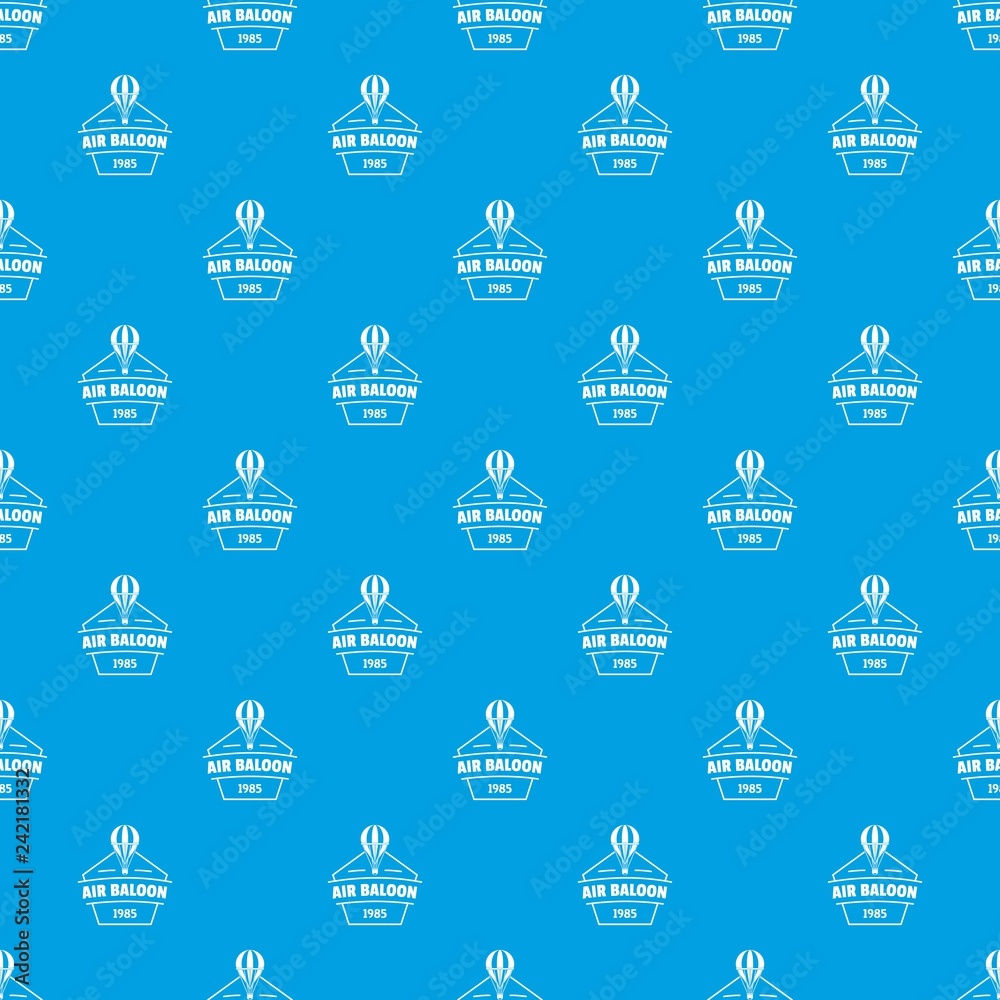Sky air balloon pattern vector seamless blue repeat for any use